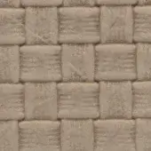 Woven rattan texture, muted beige and taupe tones, alternating rectangular grid pattern with subtle variations for a weathered appearance.